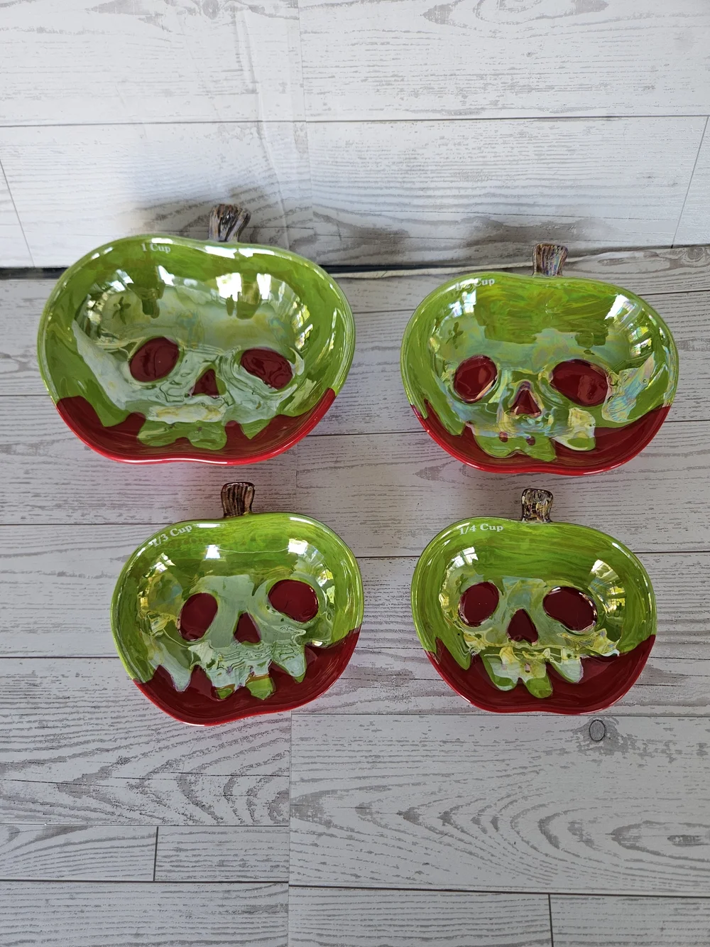 Disney Green and Red Poison Apple Measuring Cups - Set of 4
